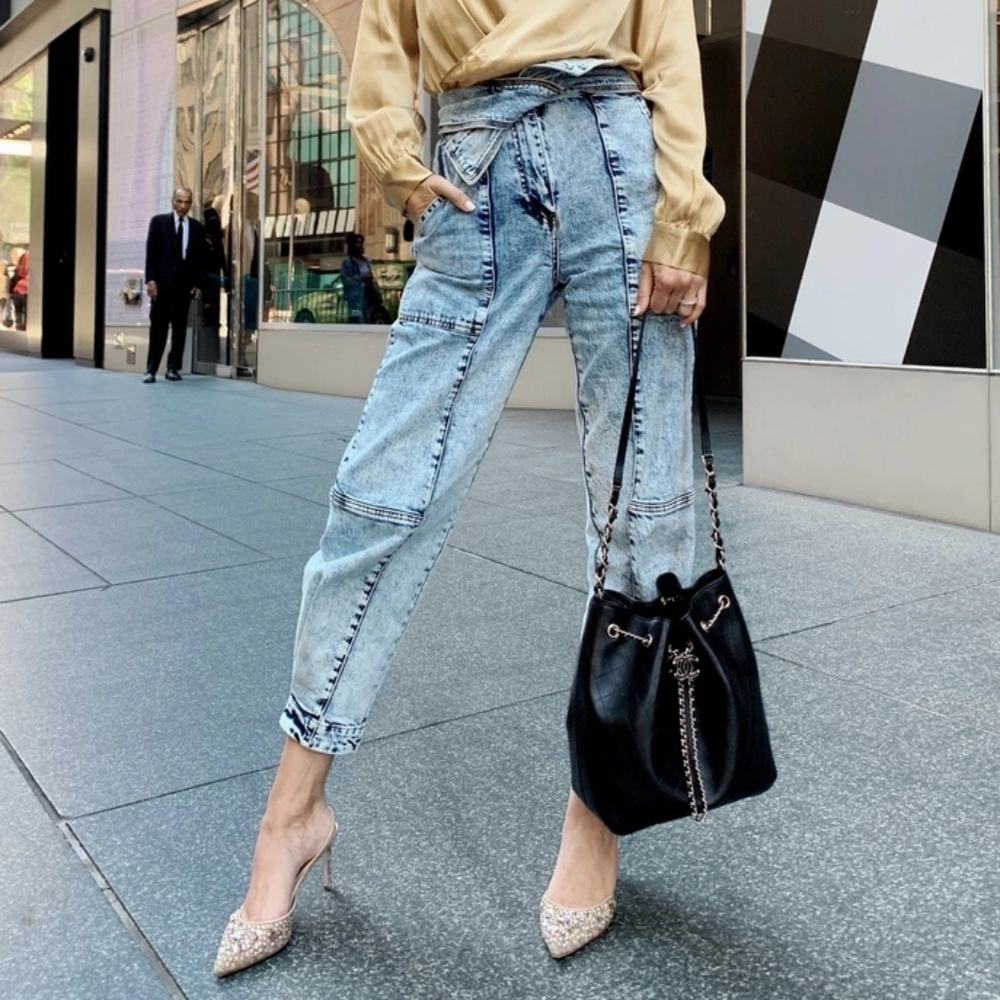 Ulla Johnson Acid Wash Blue High-Rise Storm Jeans